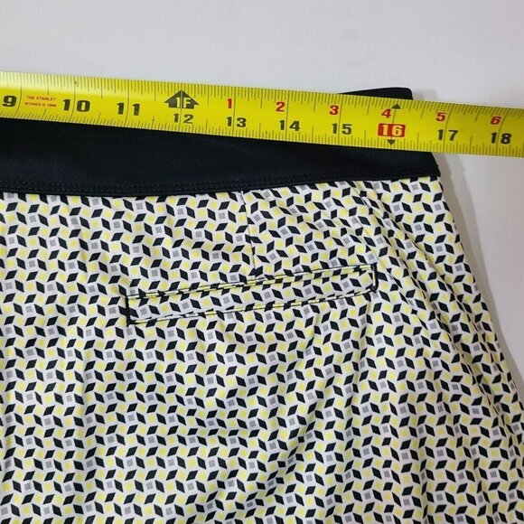 GREG NORMAN WOMEN'S TENNIS GOLF SKORT BLACK WHITE YELLOW SIZE L POLYESTER - Picture 3 of 6